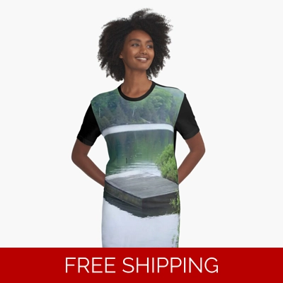 Le Studio Graphic T-Shirt Dress Lake Perry Green